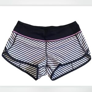 2012 Lululemon Run: Speed Shorts Classic Stripe Black White 4